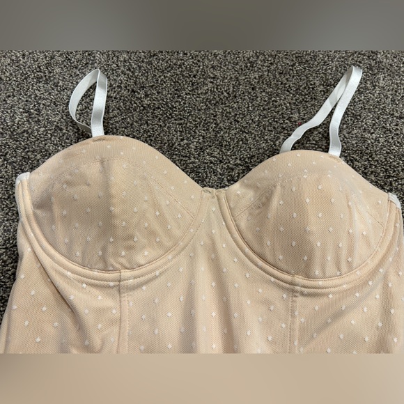 NEW Nude & White Polka Dots Thong Bodysuit - Sizes Small, Medium & Large - Picture 5 of 8